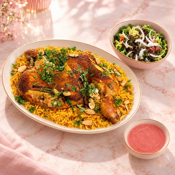 وجبة مندي مع صوص وسلطة